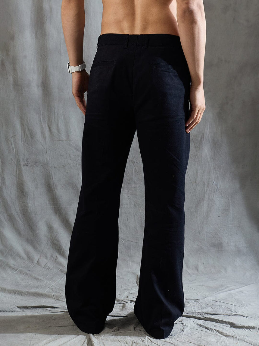 Black Highwaisted Bell Bottom Trousers Trousers Fugazee