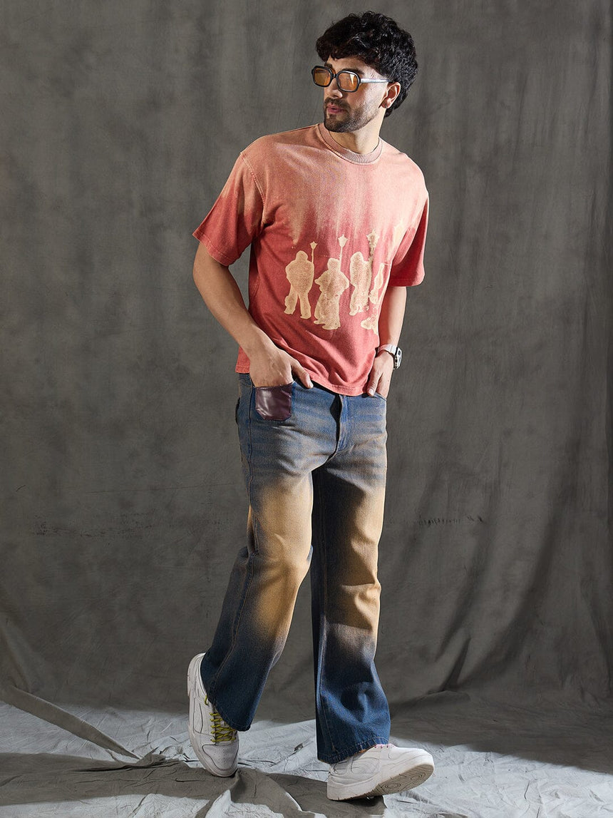 Indigo Super Flared Dusty Cow Boy Denim Jeans Fugazee