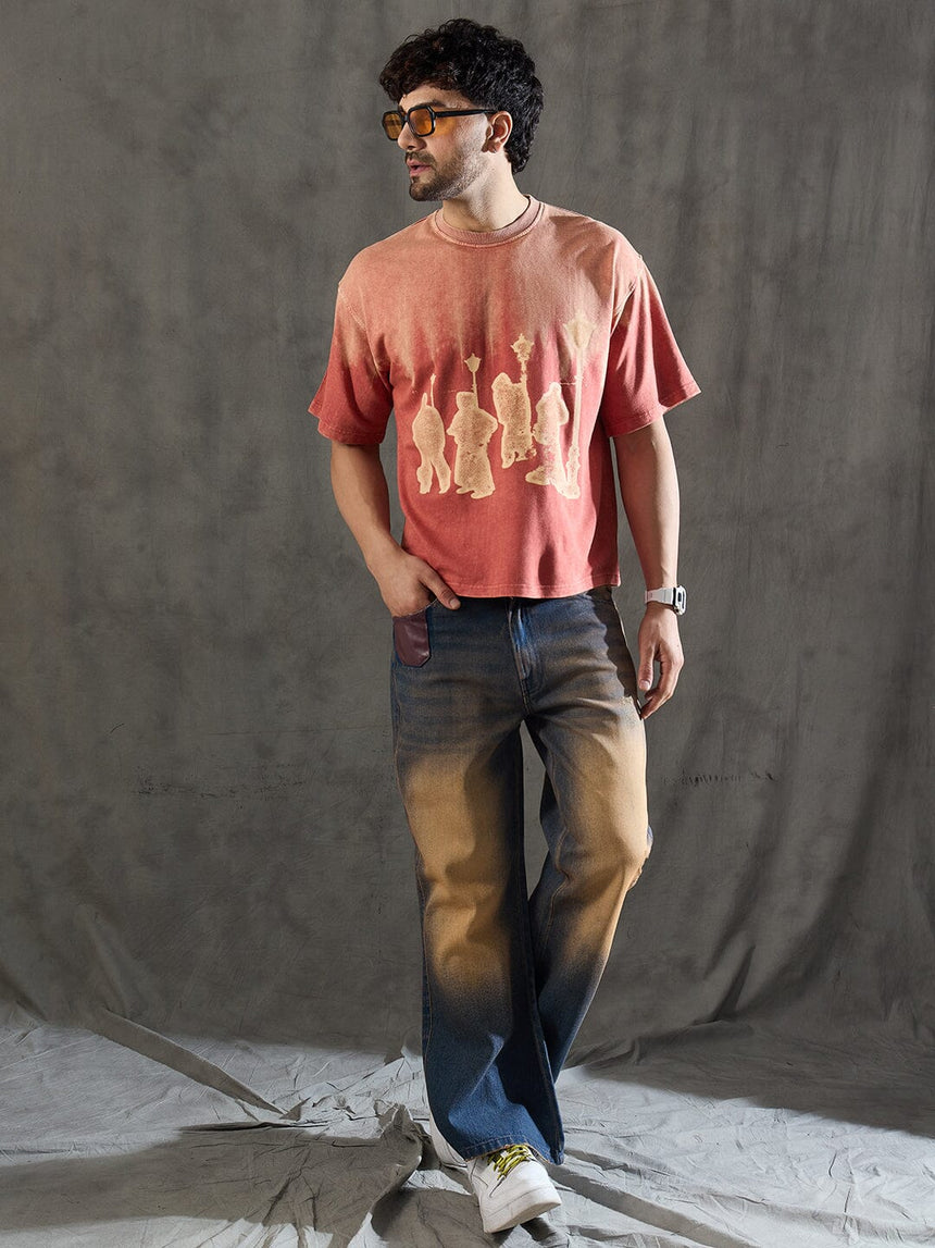 Indigo Super Flared Dusty Cow Boy Denim Jeans Fugazee