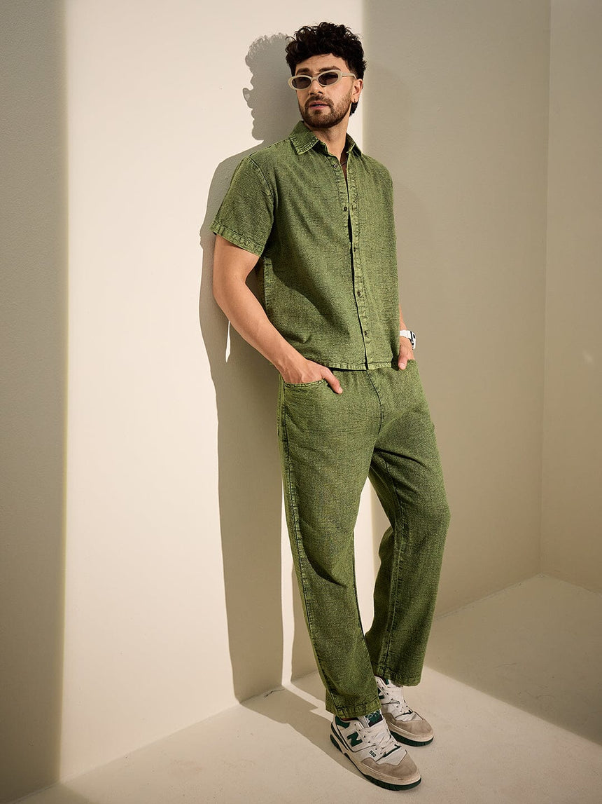 Green Overdyed PJ Coord Set Clothing Set Fugazee