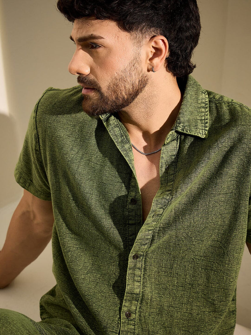 Green Overdyed PJ Coord Set Clothing Set Fugazee