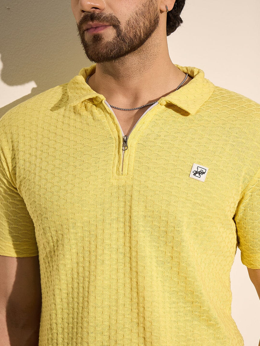 Lemon Textured Knitted Coord Set Clothing Set Fugazee