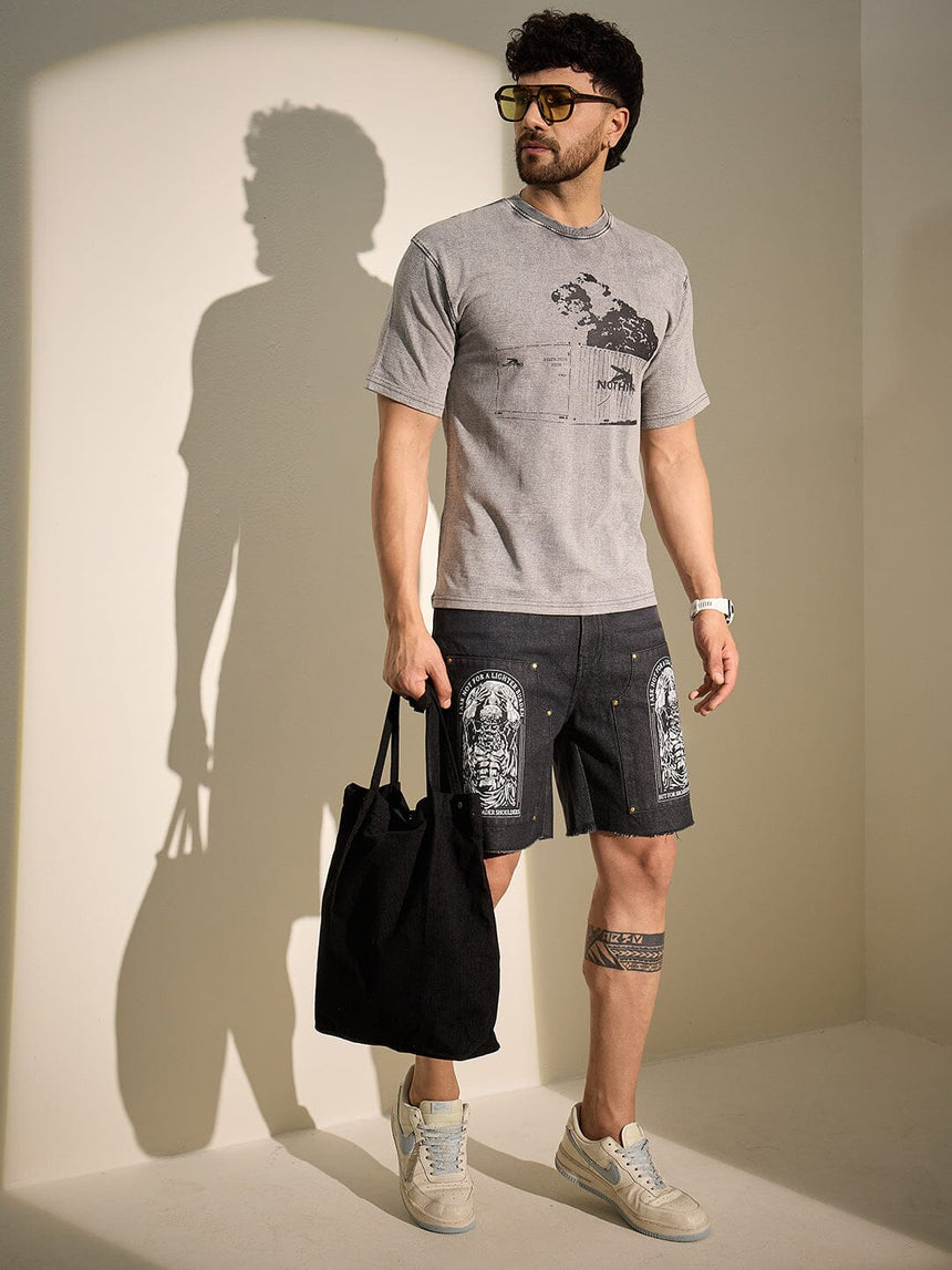 Acid Grey Container Graphic Oversized Tshirt T-Shirts Fugazee