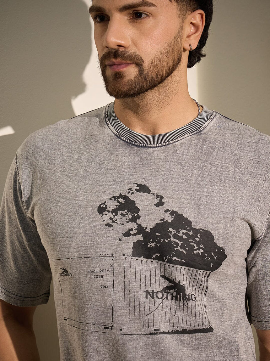 Acid Grey Container Graphic Oversized Tshirt T-Shirts Fugazee