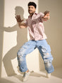 Baby Pink Paisley Embroidery Shirt Shirts Fugazee