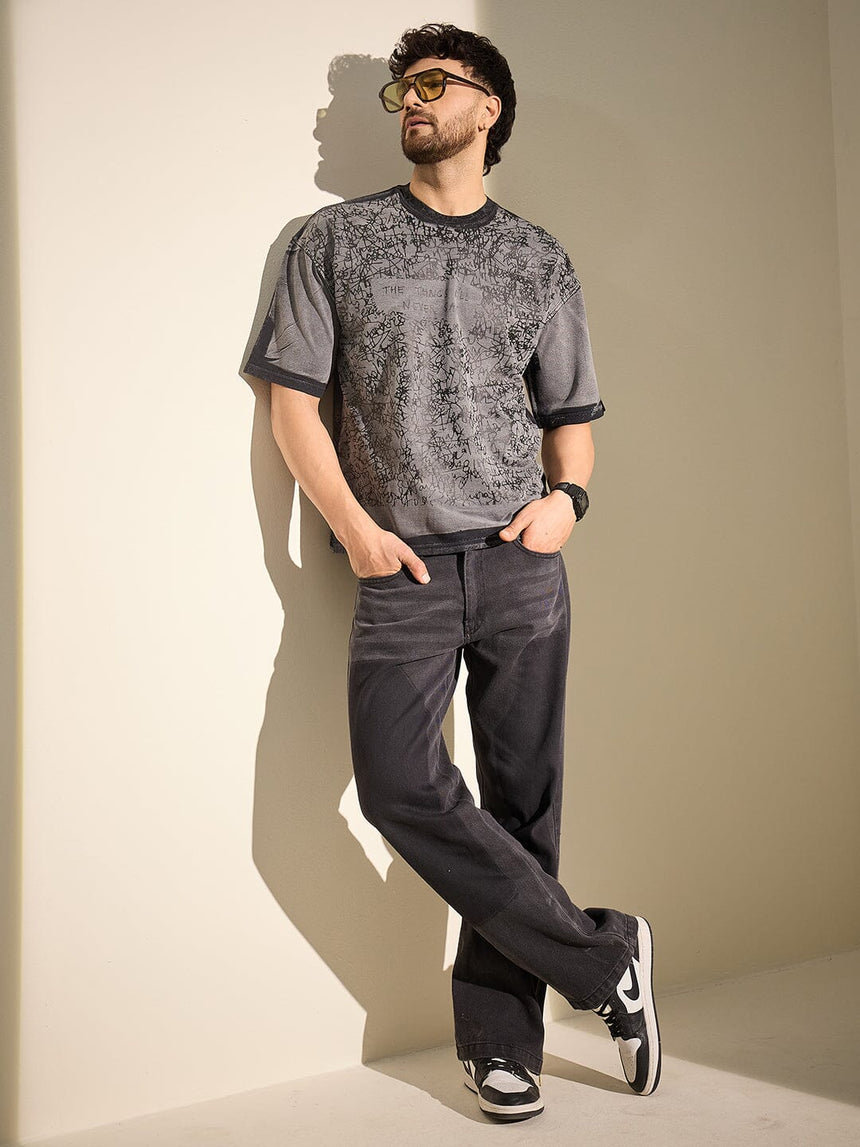 Black Scribble Art Spray Dyed Tshirt T-Shirts Fugazee