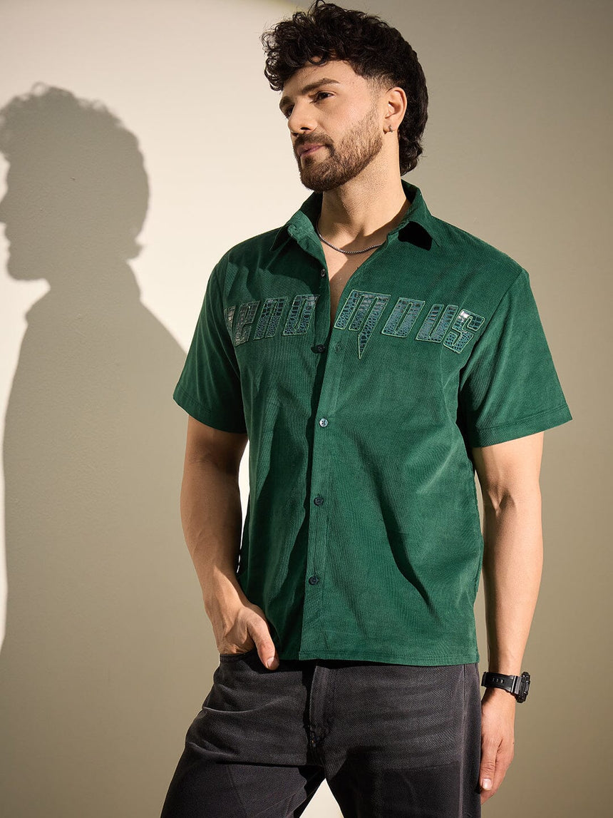 Green Venomous Corduroy Shirt Shirts Fugazee