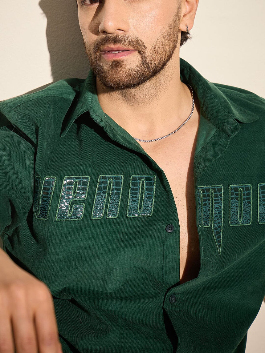 Green Venomous Corduroy Shirt Shirts Fugazee