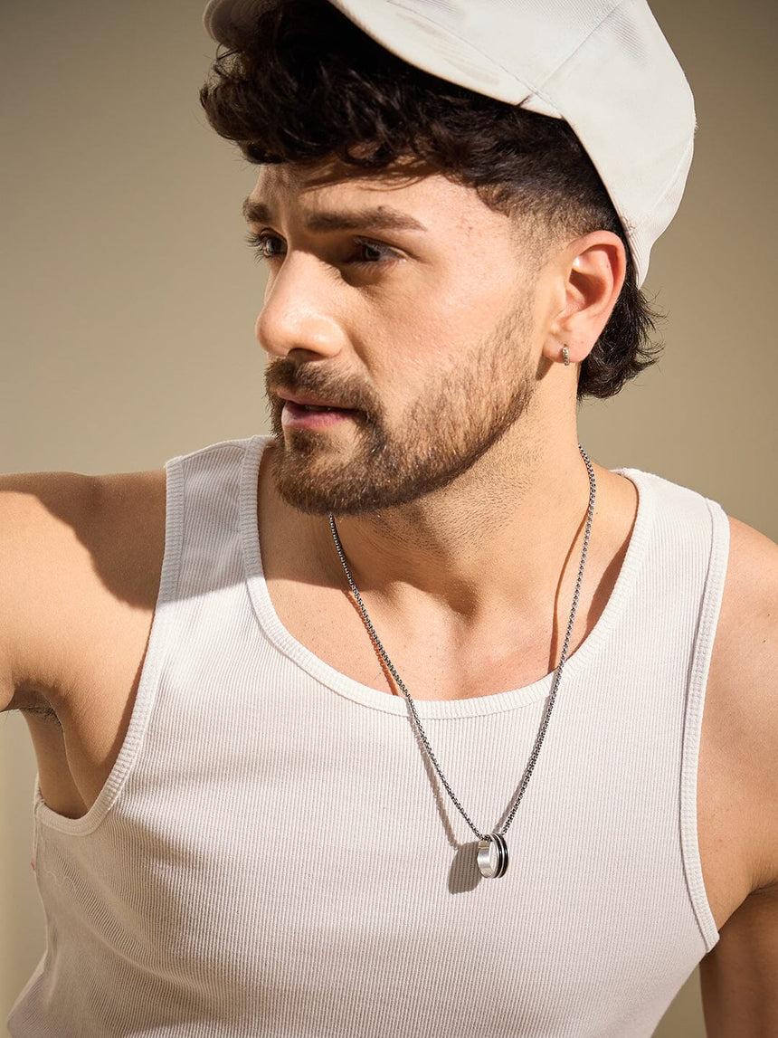 White Ribbed Muscle Fit Vest T-Shirts Fugazee