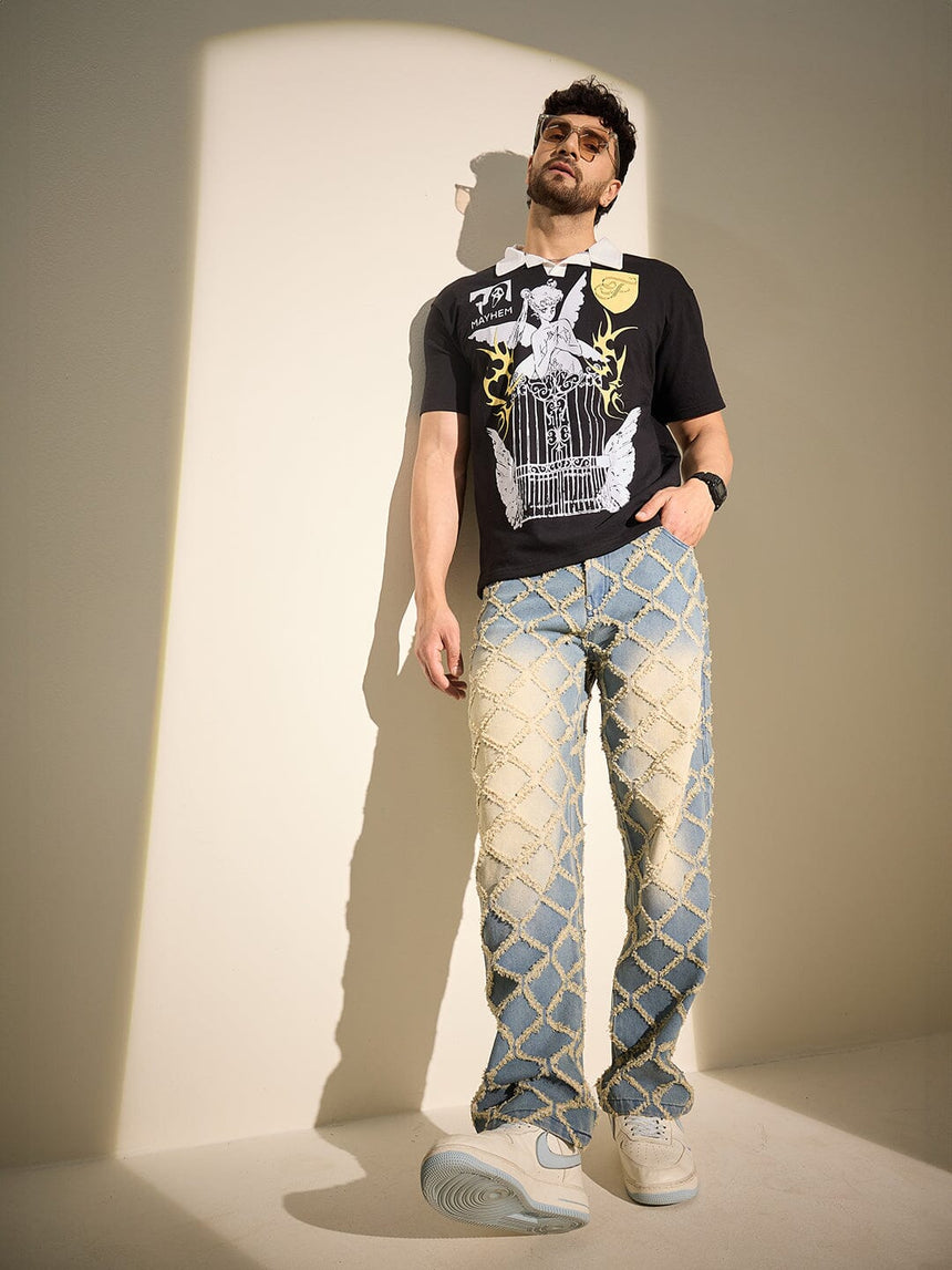 Black Mayhem Graphic Polo Tshirt T-Shirts Fugazee