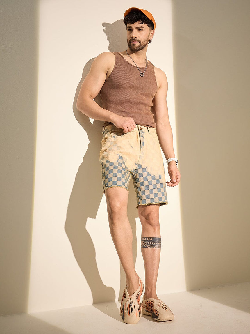 Coffee Dyed Ribbed Muscle Fit Vest T-Shirts Fugazee