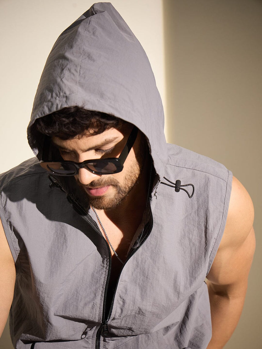 Grey Tactical Nylon Coord Set Clothing Set Fugazee