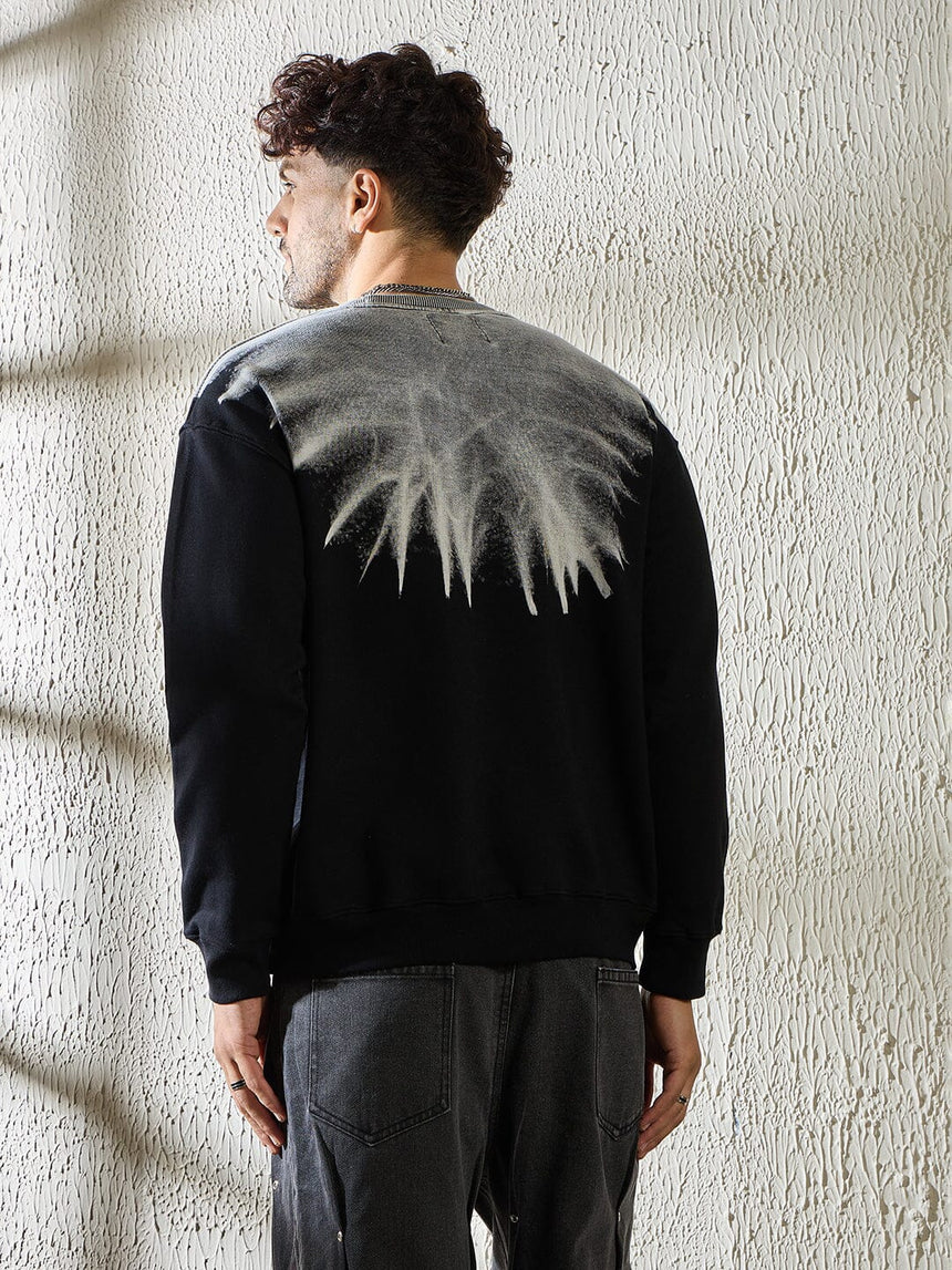 Black Star Embroidery Ombre Sweatshirt Sweatshirts Fugazee