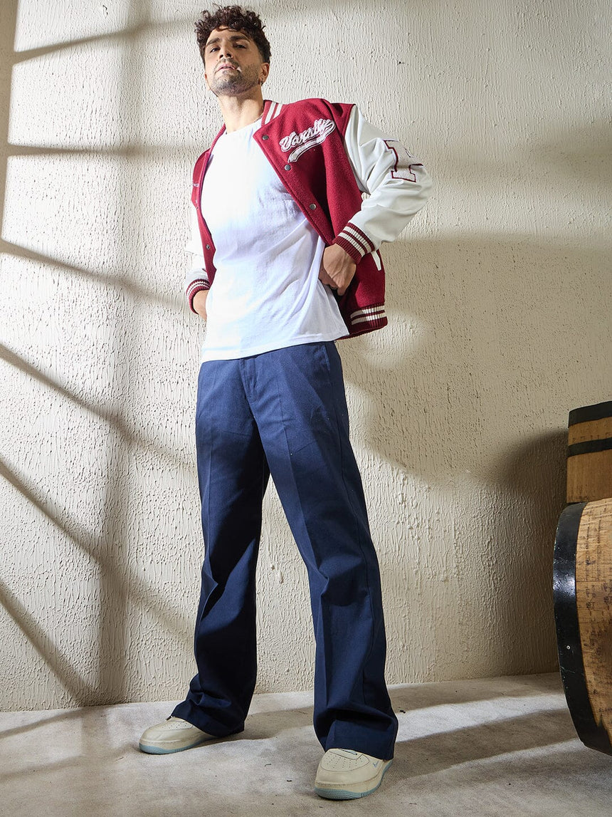 Maroon Statement Woollen Varsity Jacket Jackets Fugazee