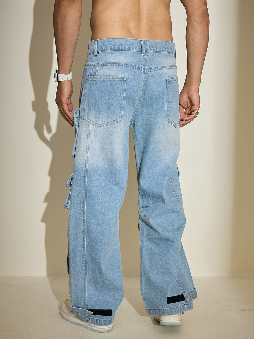 Ice Distressed Super Baggy Denim Jeans Fugazee
