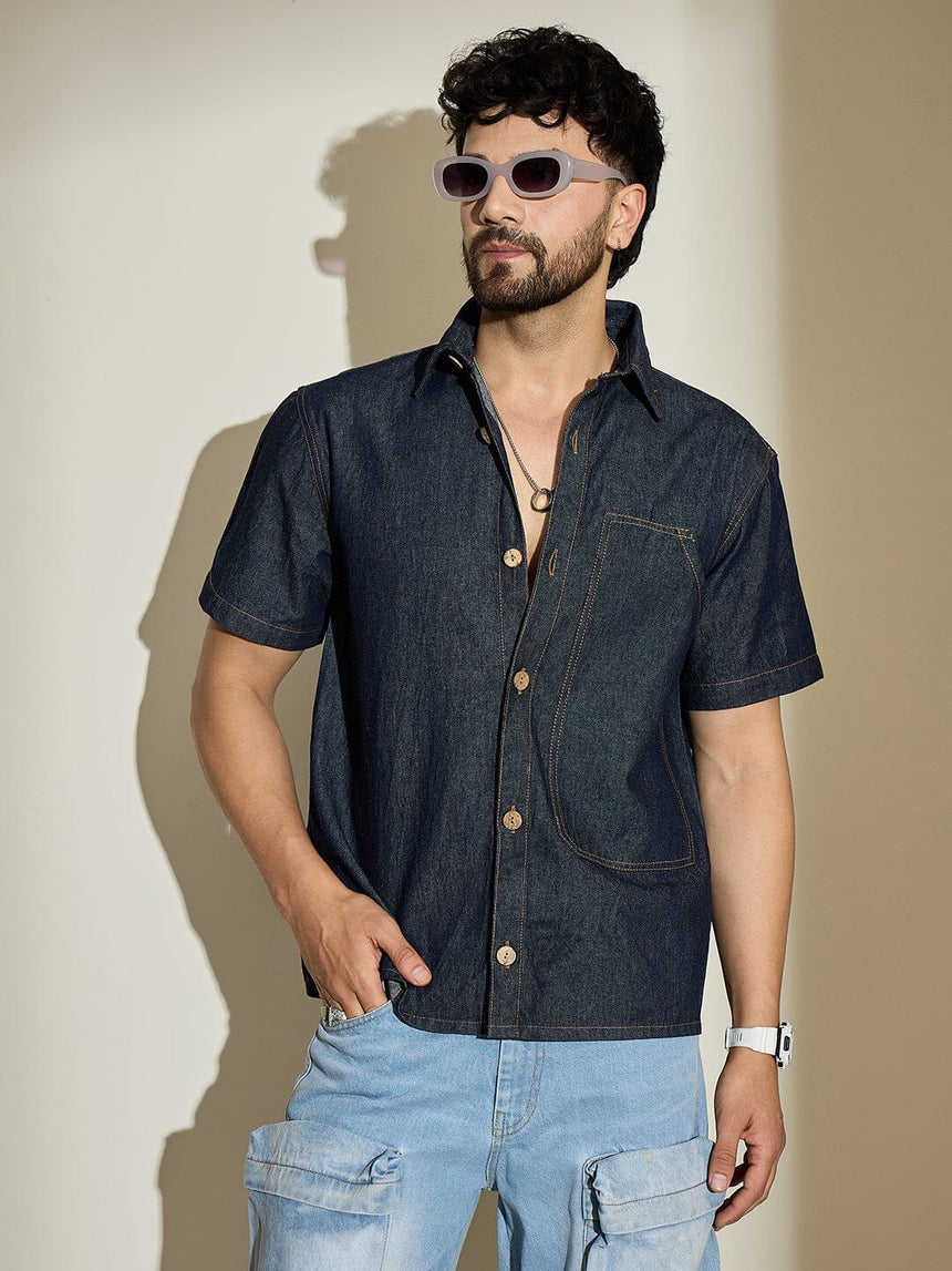 Dark Wash Carpenter Denim Shirt Shirts Fugazee