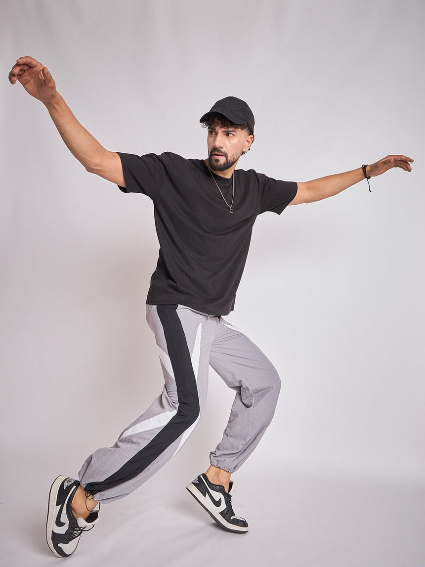 Grey Crescent Patch Trackpants Trackpants Fugazee