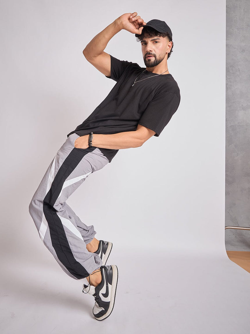 Grey Crescent Patch Trackpants Trackpants Fugazee