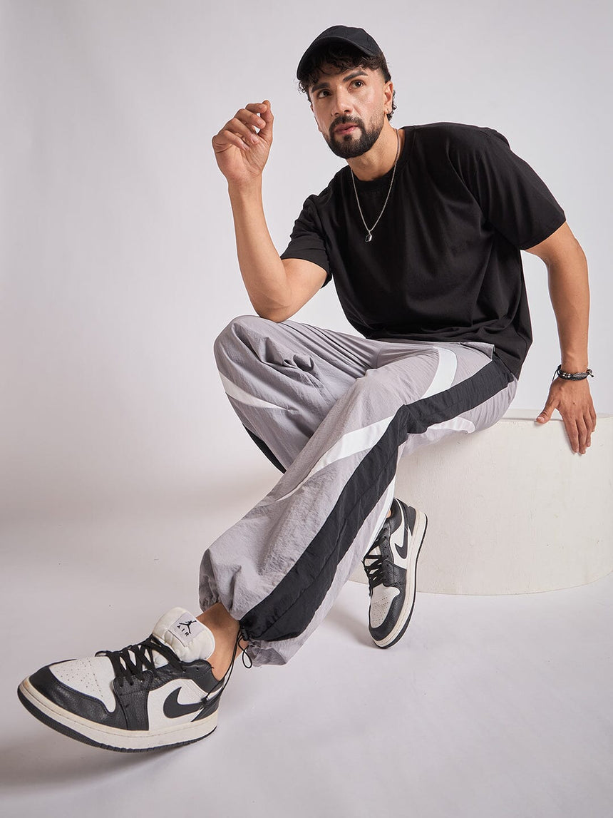 Grey Crescent Patch Trackpants Trackpants Fugazee