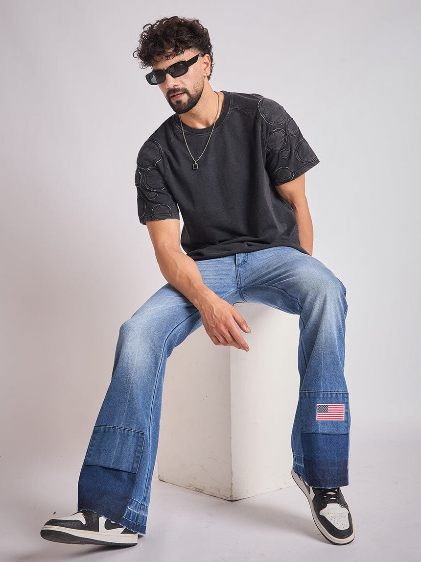 Moon Wash Craters Applique Oversized Tshirt T-Shirts Fugazee