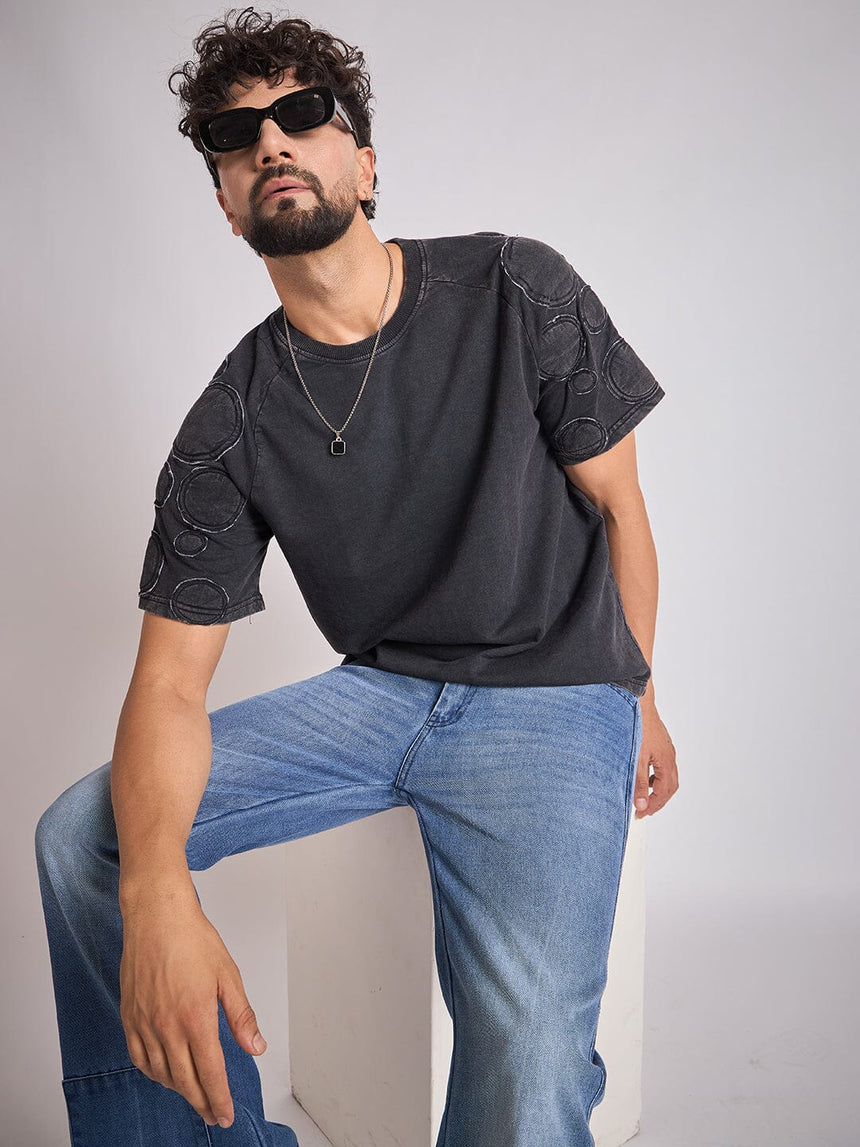 Moon Wash Craters Applique Oversized Tshirt T-Shirts Fugazee