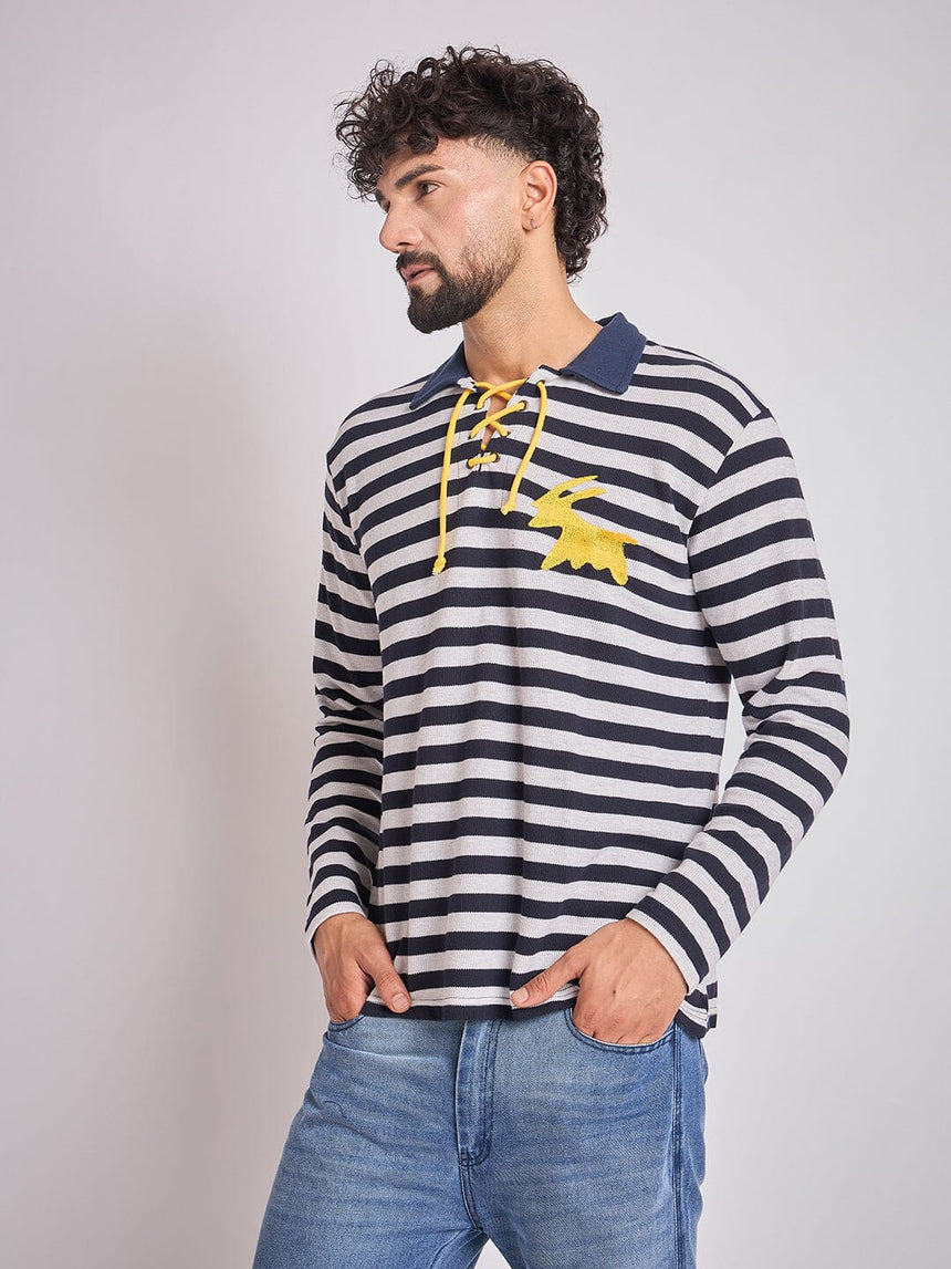 Sailor Stripes Longsleeve Polo Tshirt T-Shirts Fugazee