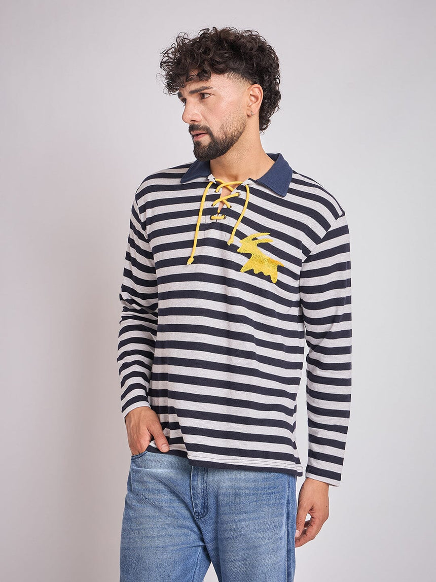 Sailor Stripes Longsleeve Polo Tshirt T-Shirts Fugazee