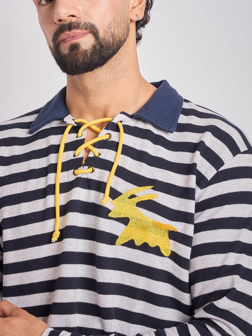 Sailor Stripes Longsleeve Polo Tshirt T-Shirts Fugazee