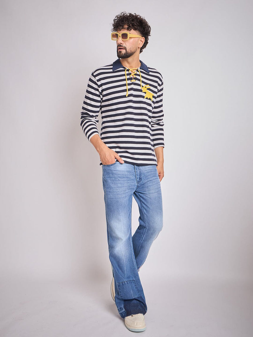Sailor Stripes Longsleeve Polo Tshirt T-Shirts Fugazee