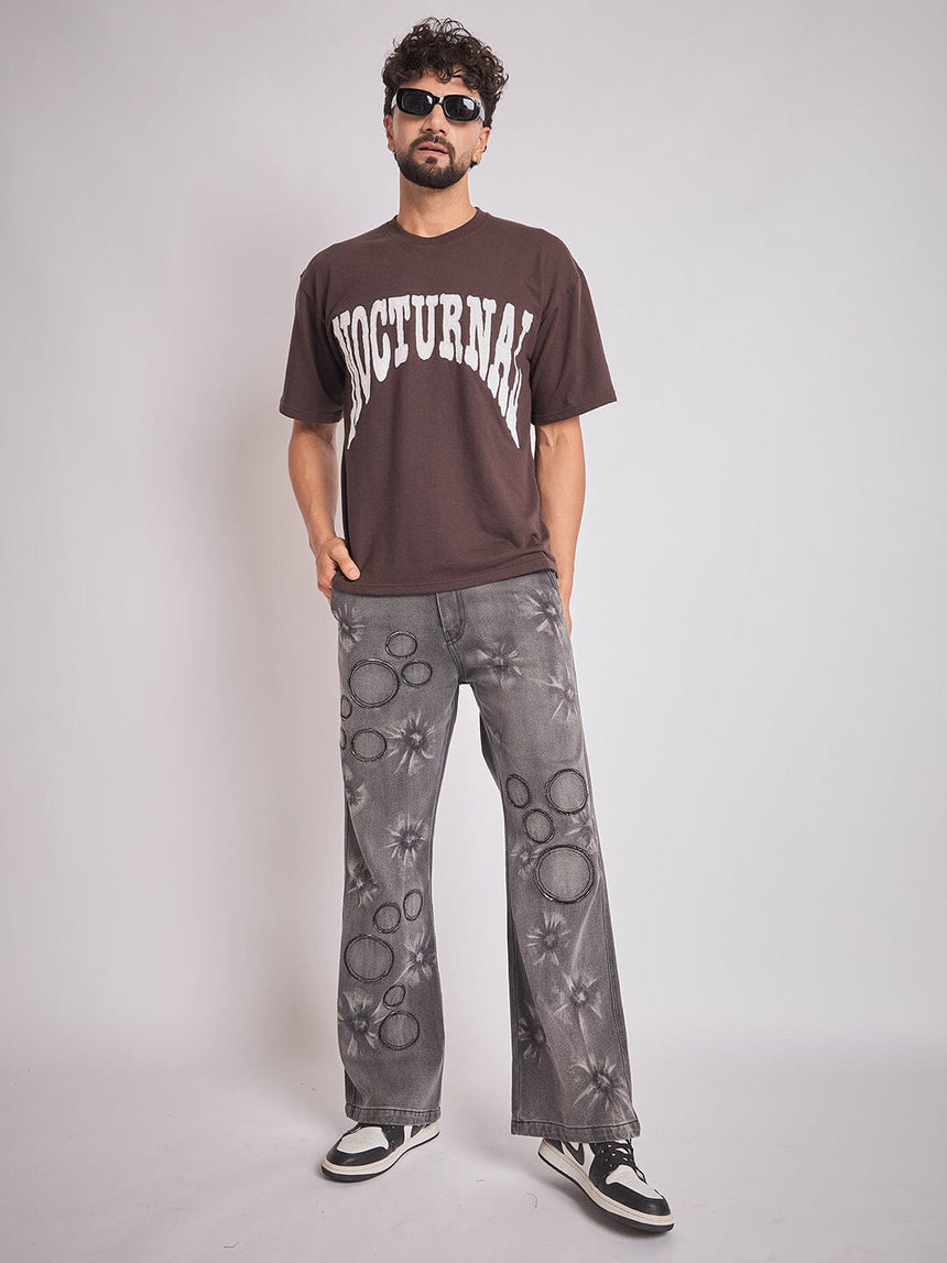 Brown Nocturnal Oversized Tshirt T-Shirts Fugazee