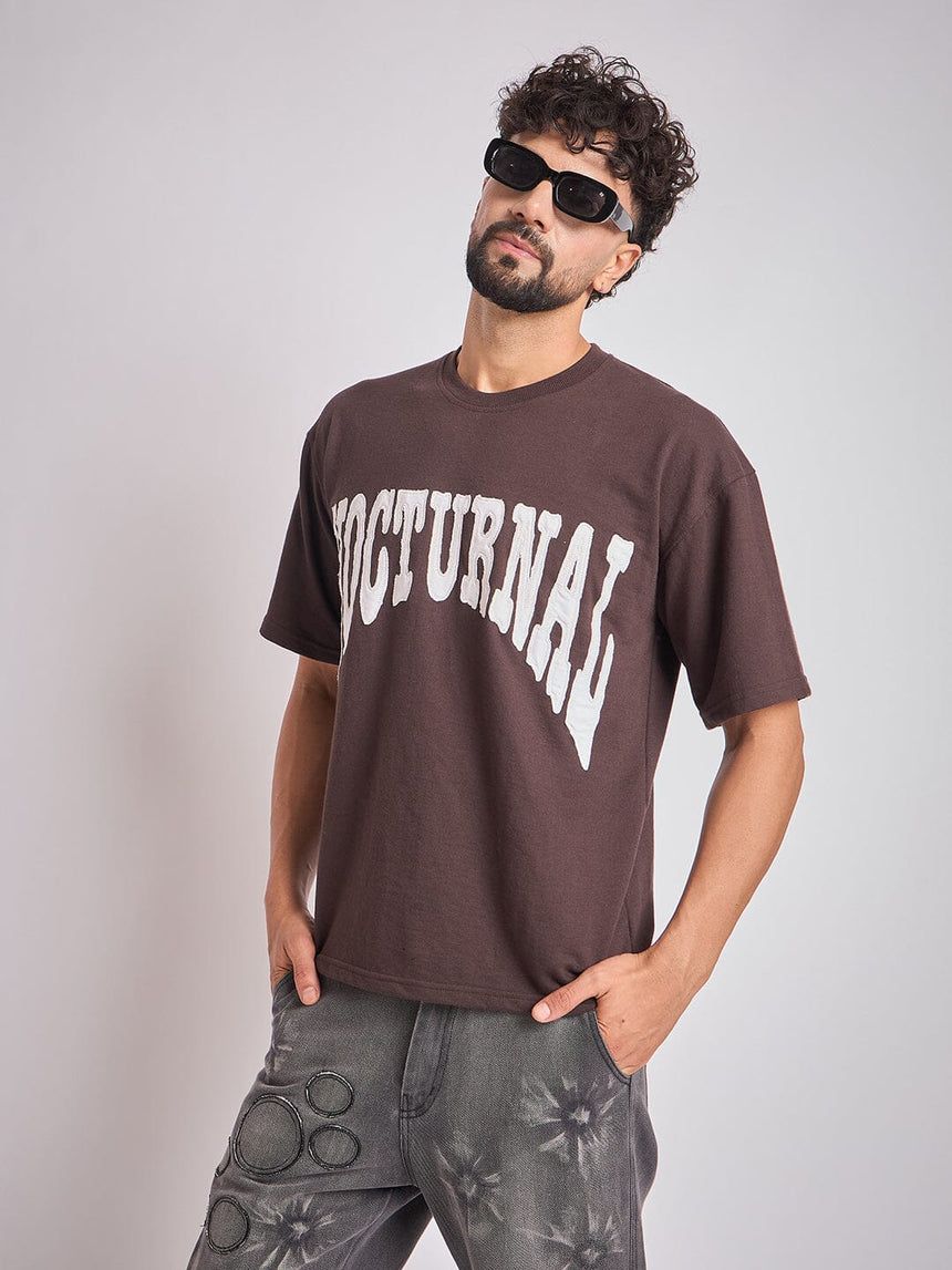 Brown Nocturnal Oversized Tshirt T-Shirts Fugazee