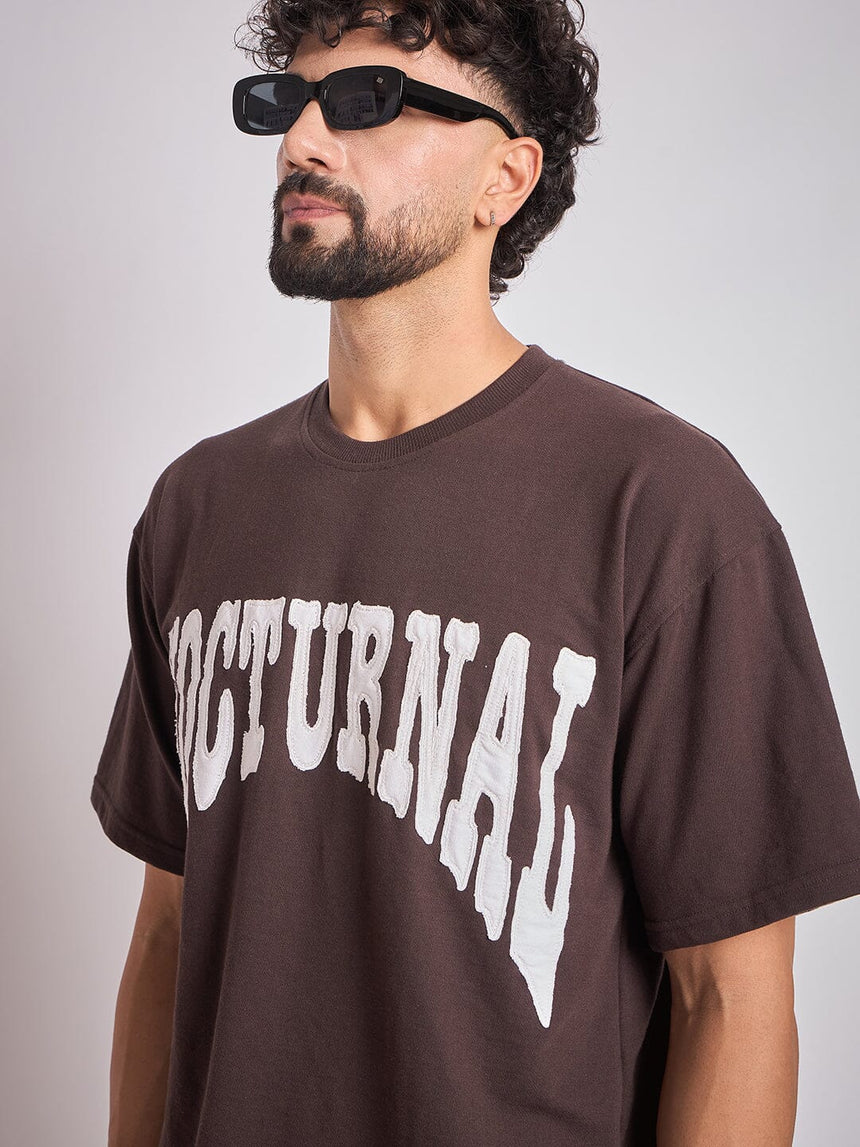 Brown Nocturnal Oversized Tshirt T-Shirts Fugazee