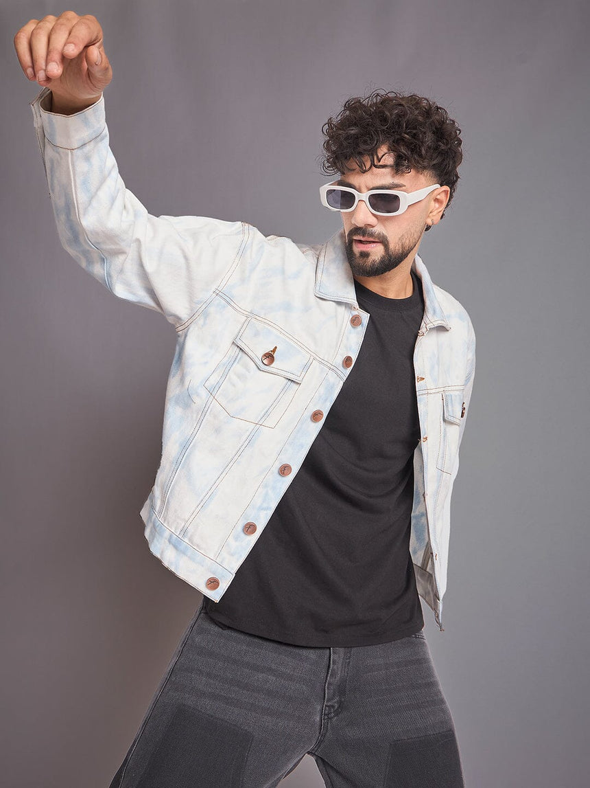 White Vintage Wash Denim Jacket Jackets Fugazee