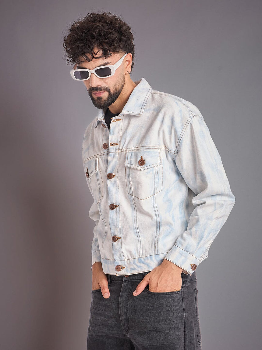 White Vintage Wash Denim Jacket Jackets Fugazee
