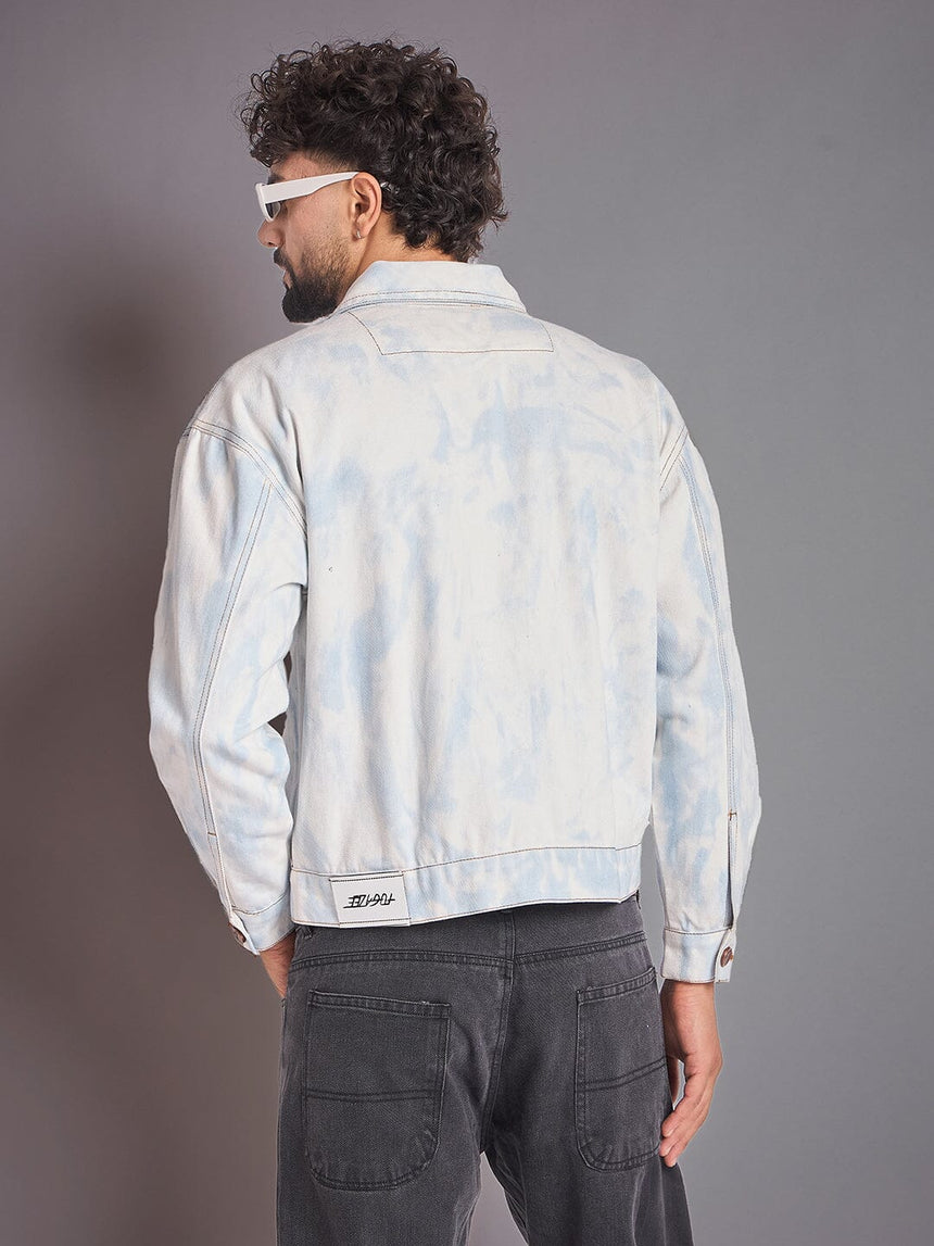 White Vintage Wash Denim Jacket Jackets Fugazee