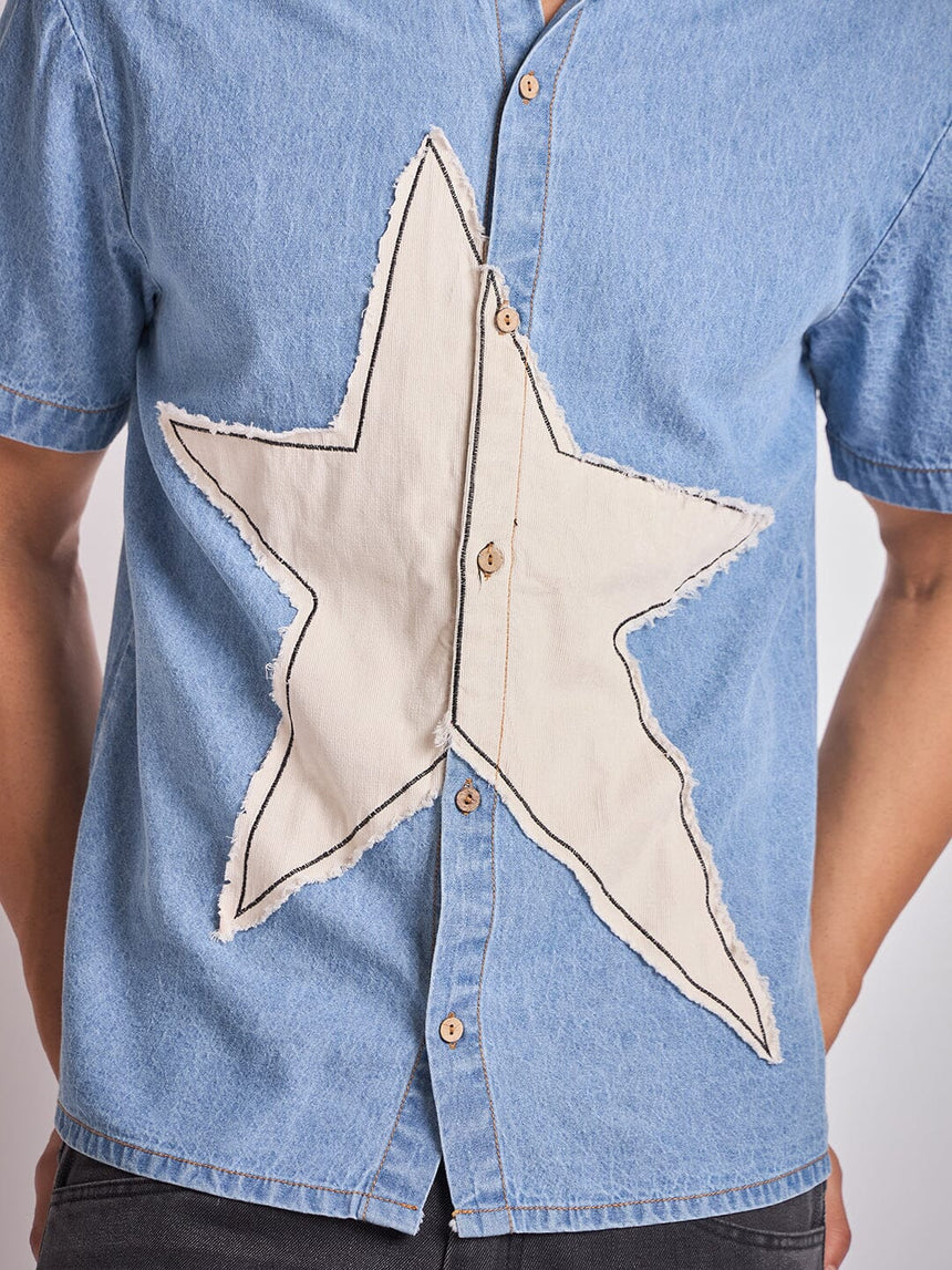 Denim Star Patch Shirt Shirts Fugazee
