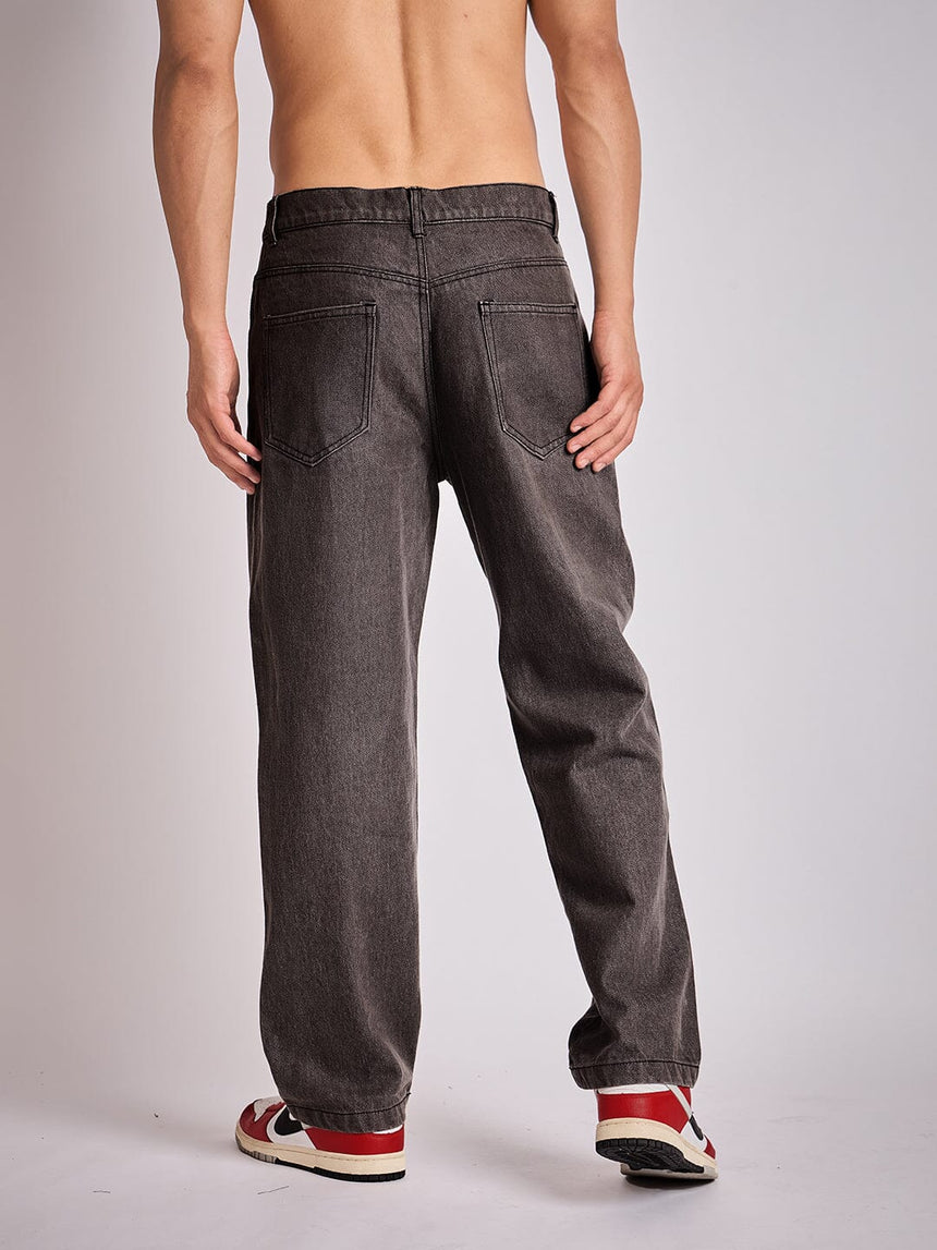 Black Y2K Patch Straight Fit Denim Jeans Fugazee