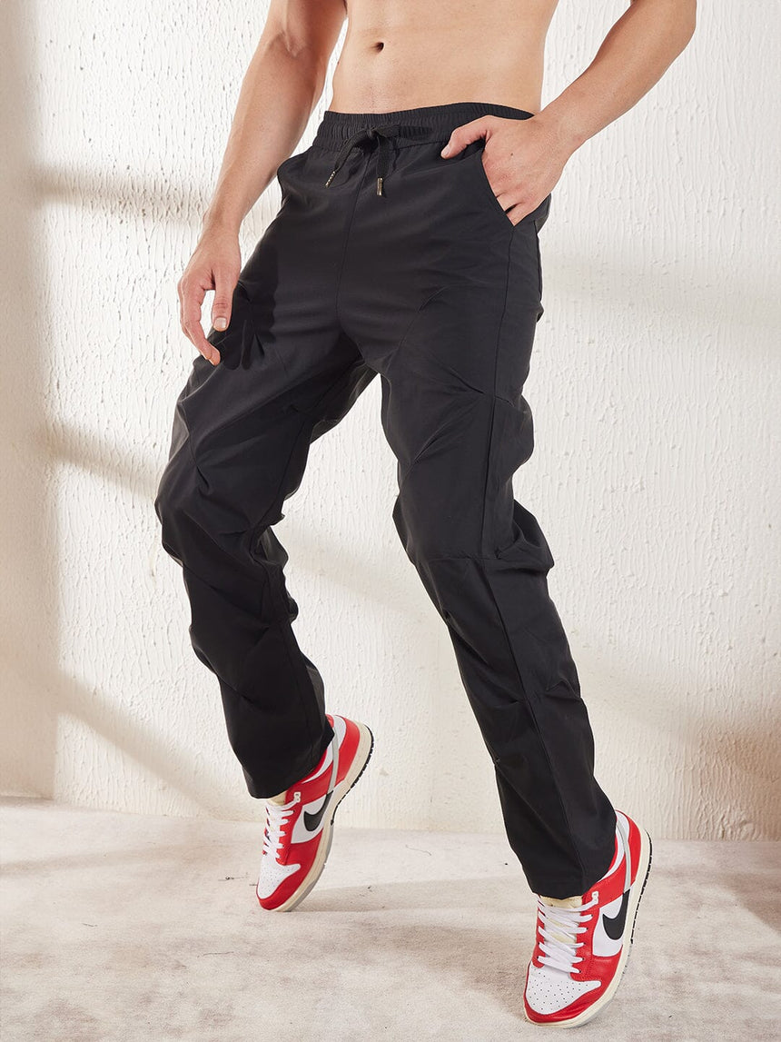 Black Parachute Pleated Trackpants Trackpants Fugazee