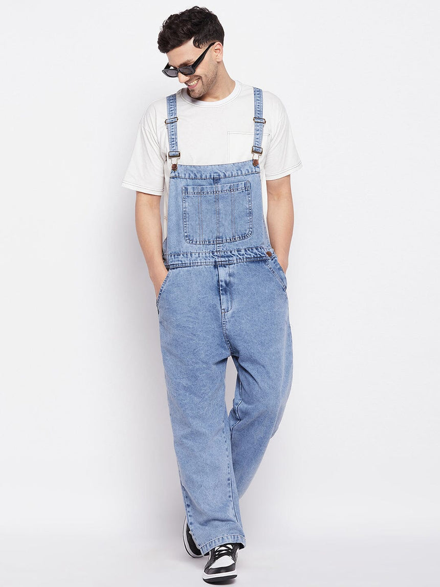 Blue Baggy Carpenter Dungaree Dungarees Fugazee