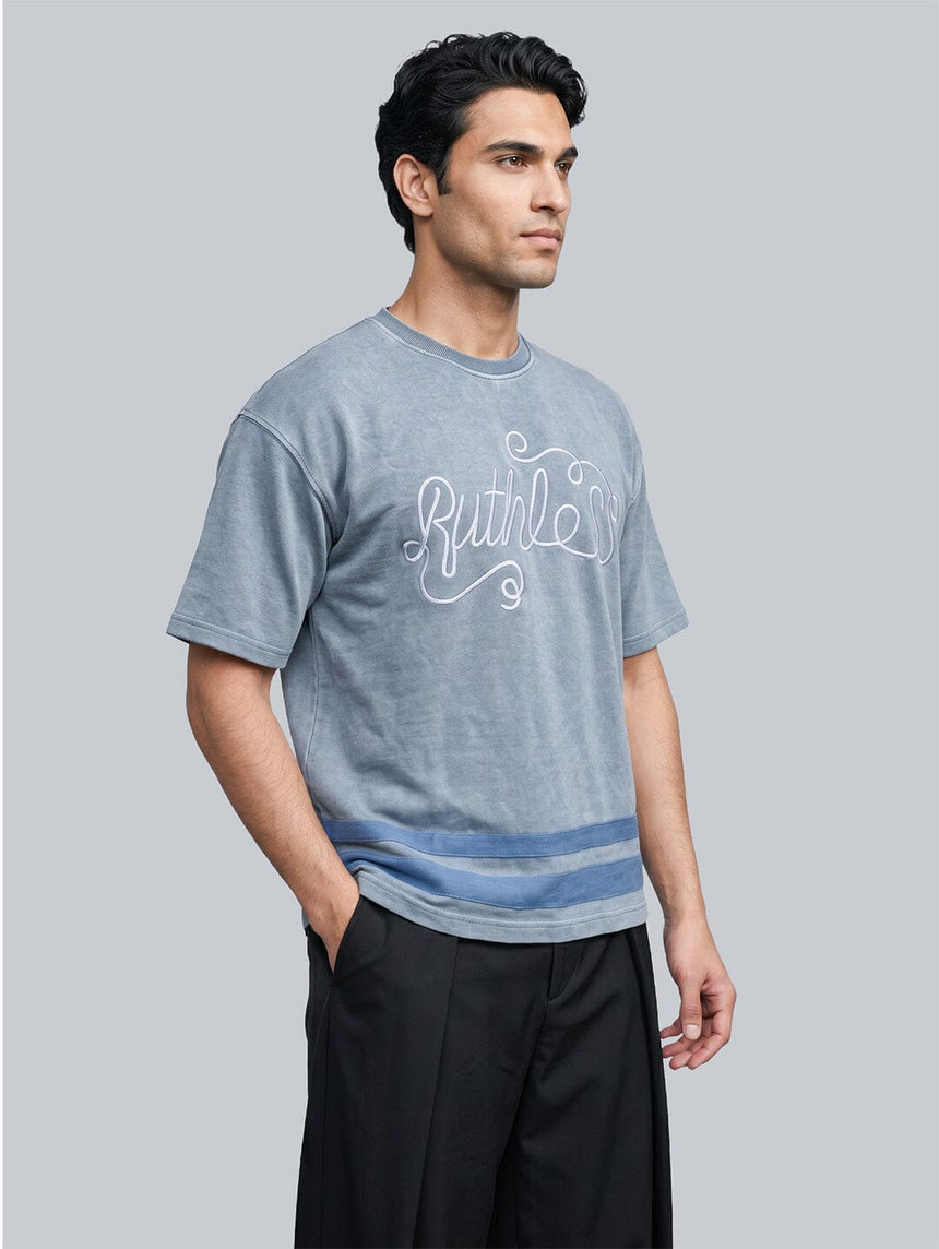 Ice Blue Washed Oversized Tshirt T-Shirts Fugazee