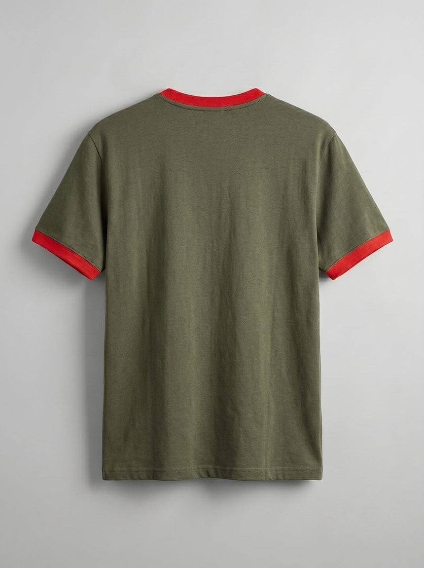 Khaki Ringer Cropped Tshirt T-Shirts Fugazee