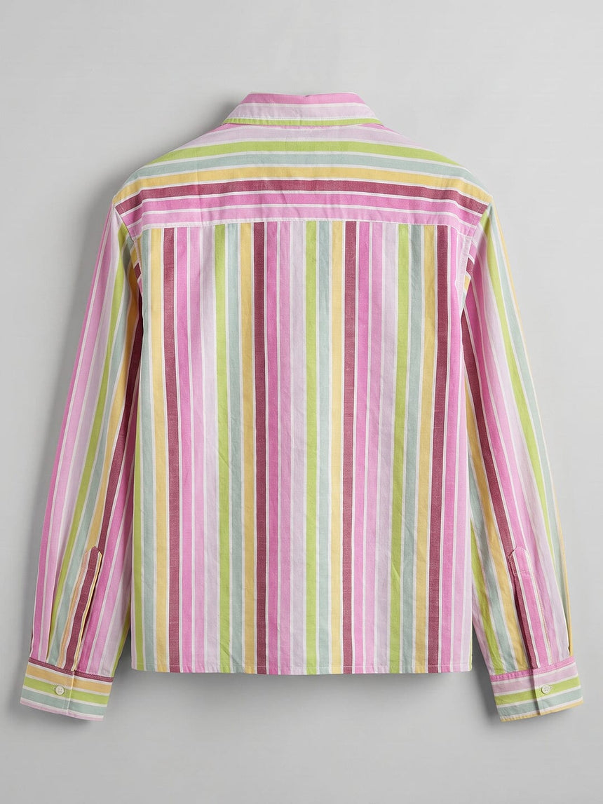Carinval Striped Cropped Shirt Shirts Fugazee