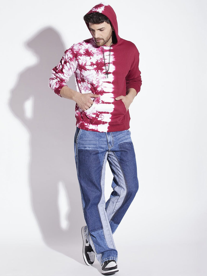 Wine Tie Dye Oversized Hoodie Sweatshirts Fugazee