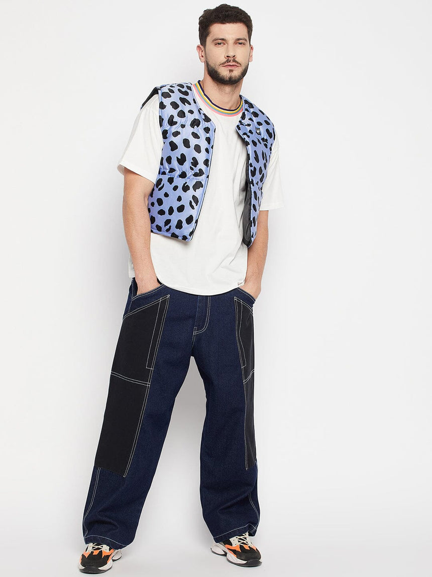 Blue Leopard Quilted Gillet Jackets Fugazee