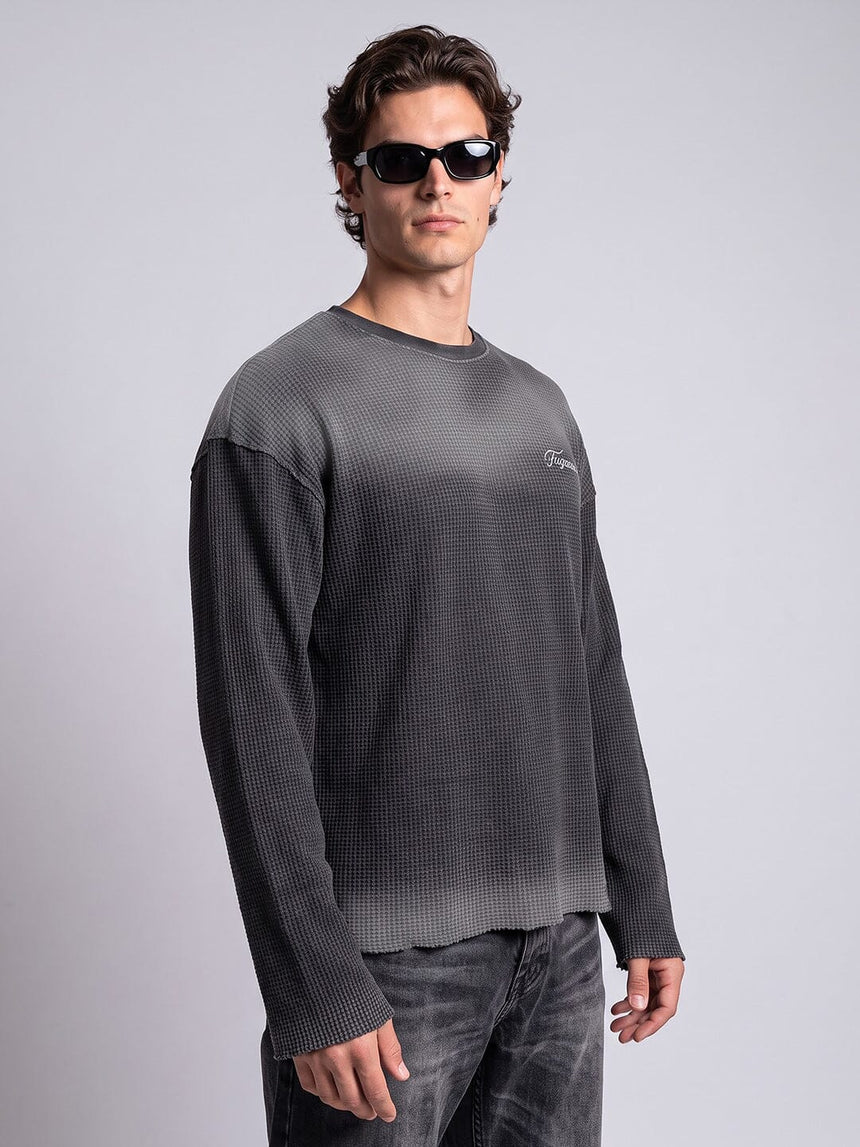 Smoke Waffle Washed Longsleeves Tshirt T-Shirts Fugazee