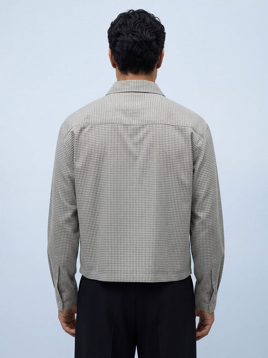 Blue Gingham Cropped Shirt Shirts Fugazee