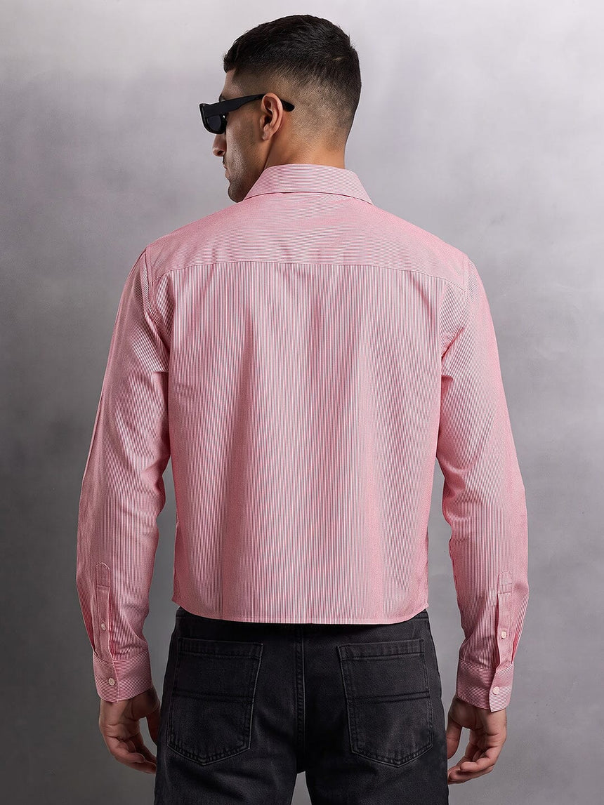 Amber Striped Quarter Cropped Shirt Shirts Fugazee
