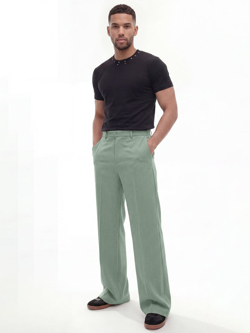 Foam Green Highwaisted Bell Bottom Trousers Trousers Fugazee