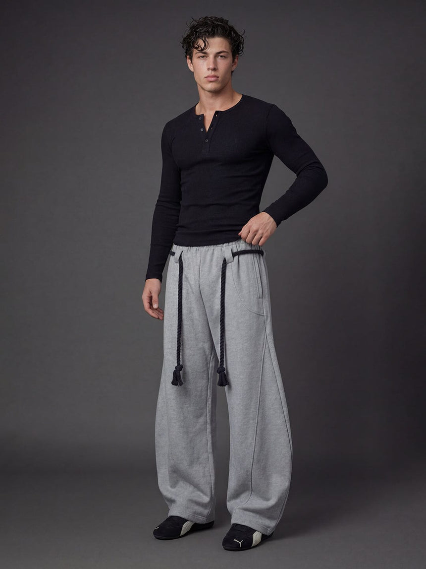 Grey Urban Knot Barrel Fit Trackpants Trackpants Fugazee