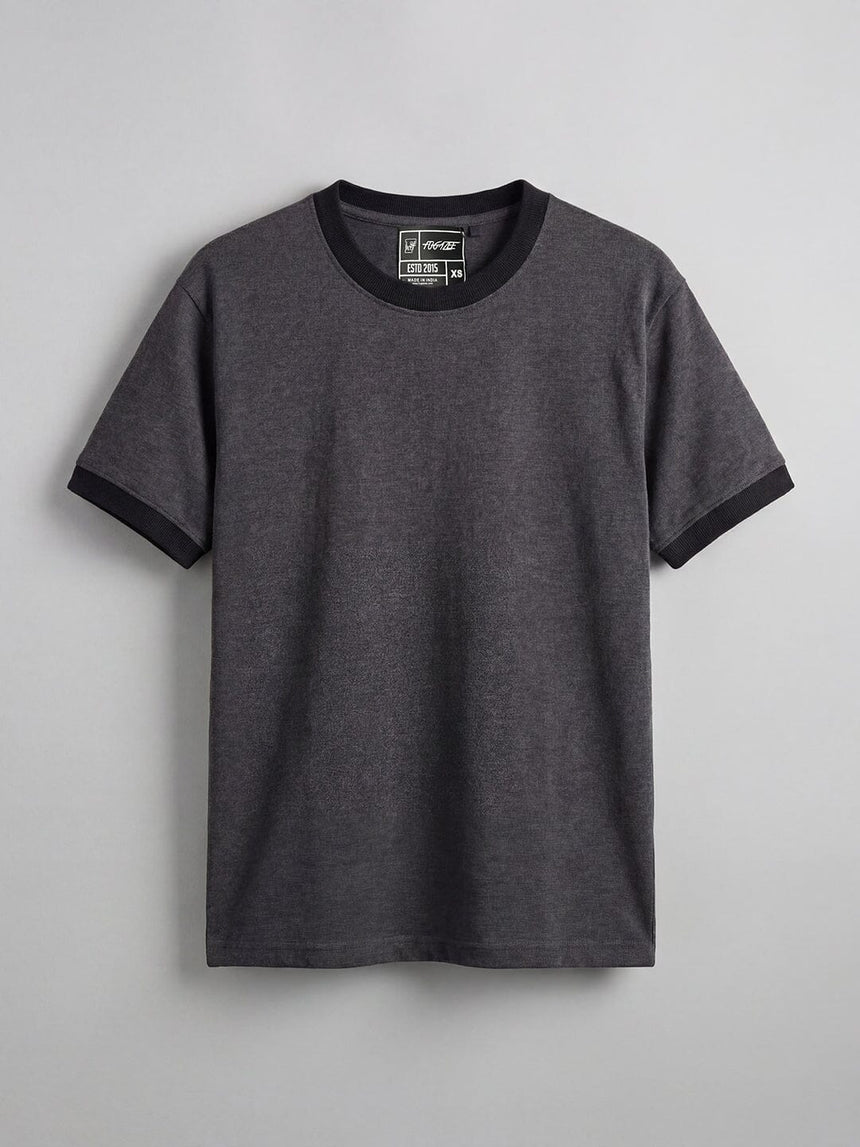 Charcoal Cropped Ringer Tshirt T-Shirts Fugazee